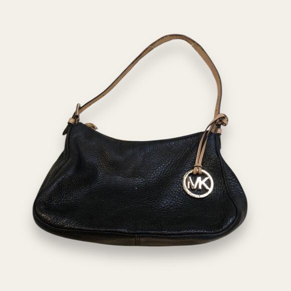 Michael Kors Black Pebbled Leather Shoulder Bag - Picture 1 of 16